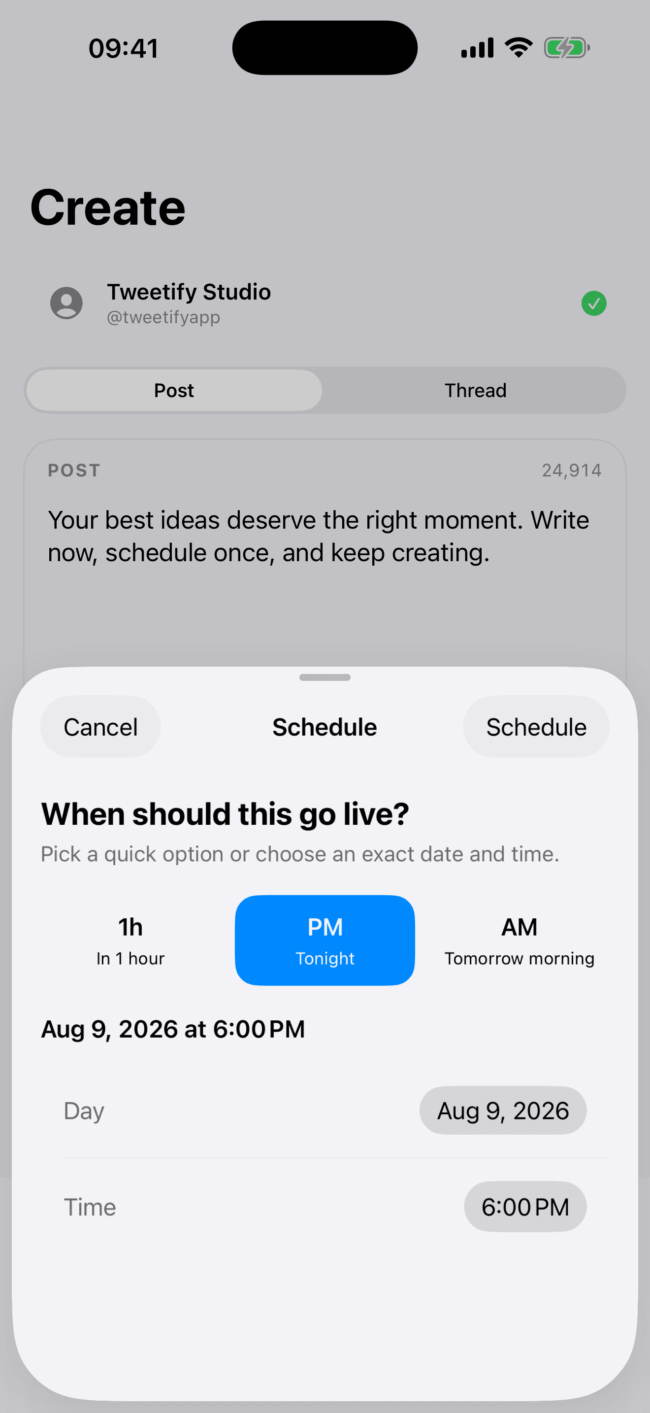 Tweetify app preview